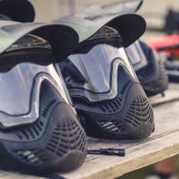 A row of the best paintball masks